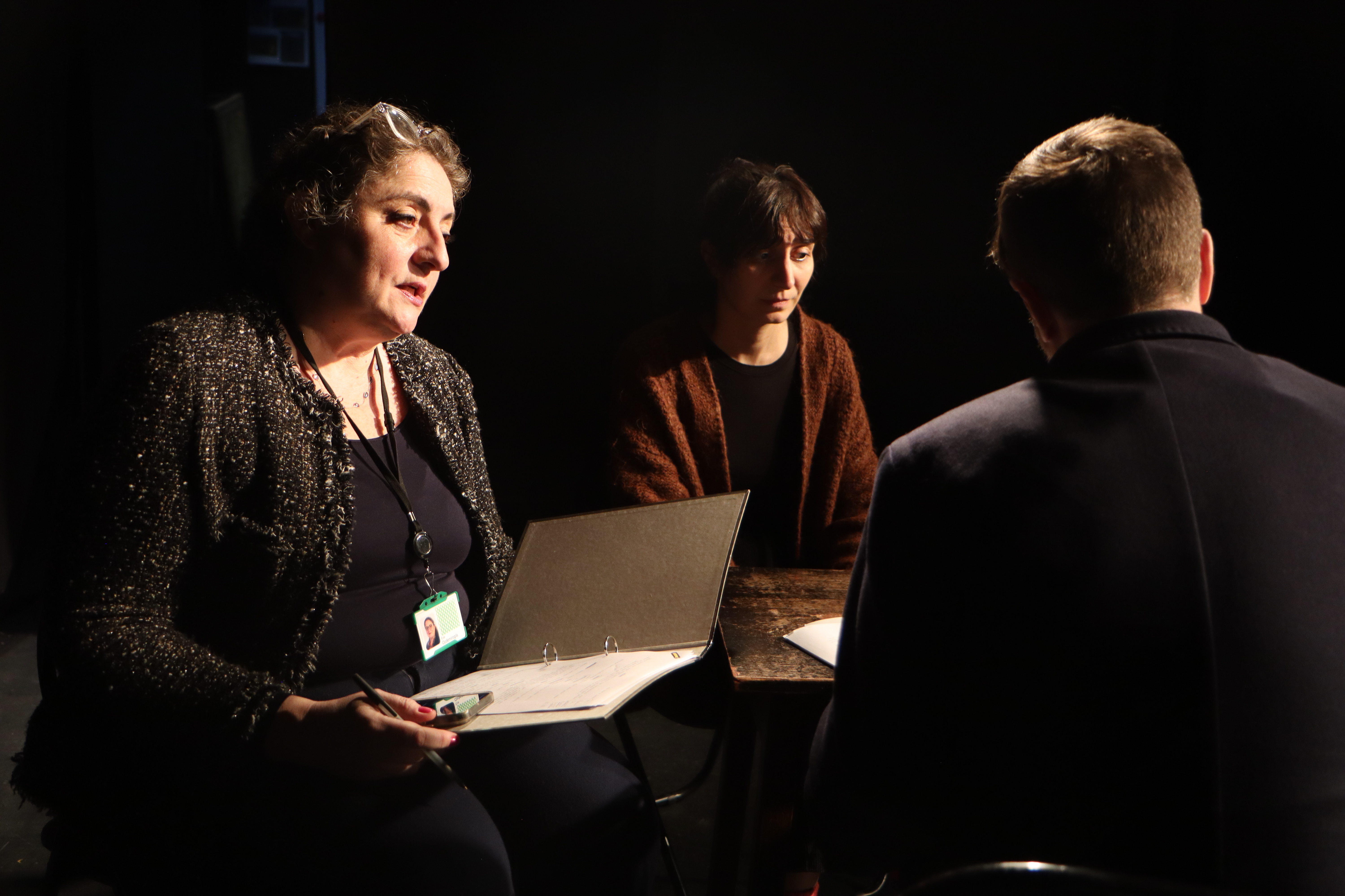 No One's Land — three at table